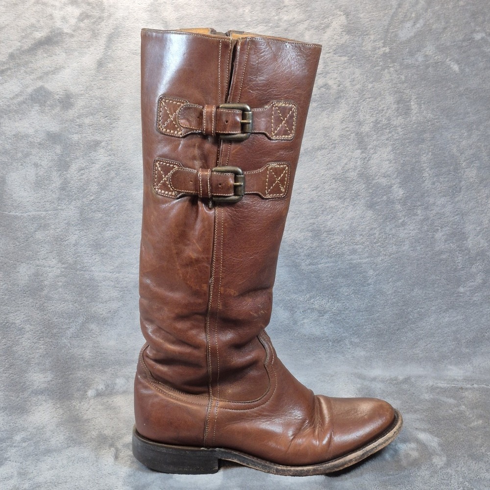 Lucchese Boots Womens 5.5 Brown Leather Knee High Riding Equestrian M8505 1883